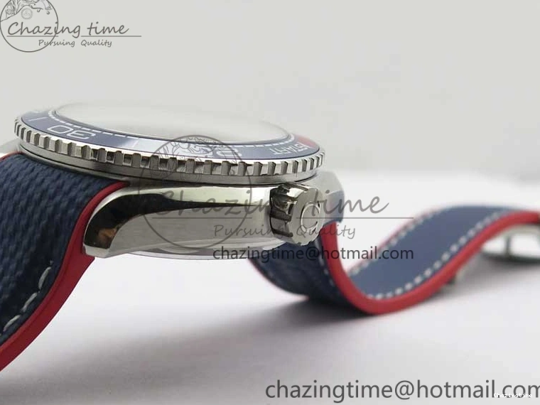 0504 Comfortable Planet Ocean 43.5mm America’s Cup VSF Best Edition White Dial On Blue Gummy Strap A 7900
